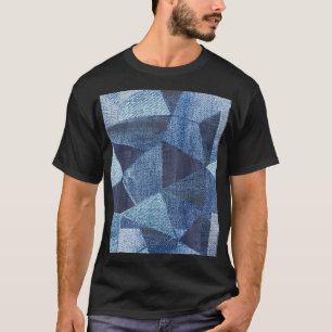 Denim Urban: Gestreepte patchwork. T-shirt