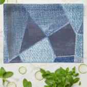 Denim Urban: Gestreepte patchwork. Theedoek (Gevouwen)