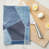 Denim Urban: Gestreepte patchwork. Theedoek (Quarter Fold)