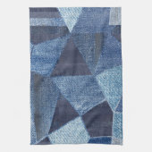 Denim Urban: Gestreepte patchwork. Theedoek (Verticaal)