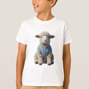 Denim vest schaap kinderen t-shirt