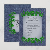Denim Vines RSVP met menu (Voorkant / Achterkant)