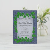 Denim Vines Wedding Invitation 4,5 x 6,25 inch Kaart (Staand voorkant)