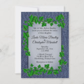 Denim Vines Wedding Invitation 4,5 x 6,25 inch Kaart (Voorkant)