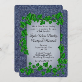 Denim Vines Wedding Uitnodiging