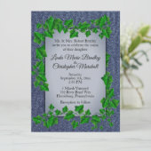 Denim Vines Wedding Uitnodiging (Staand voorkant)