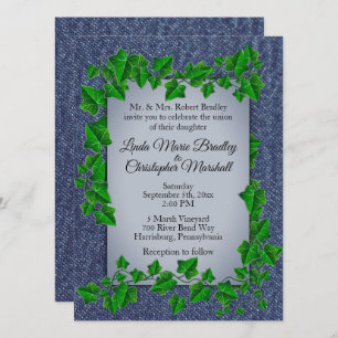 Denim Vines Wedding Uitnodiging