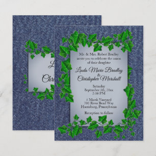 Denim Vines Wedding Uitnodiging