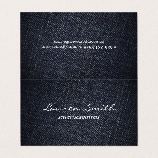 Denim Visitekaartje (Buitenkant ongevouwen)