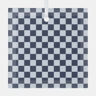 Denim wascontrole dambordpatroon glas ornament