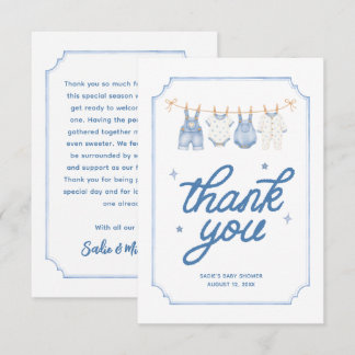 Denim Waslijn Blauw Jean Baby Shower Bedankt