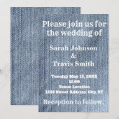 Denim Wedding Uitnodiging (Voorkant / Achterkant)