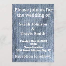 Denim Wedding Uitnodiging