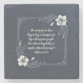 Denim White Flora  vers Stenen Onderzetter (Voorkant)