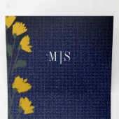 Denim & Wilde Bloemen Bruiloft Tri-Fold uitnodigin Drieluik Uitnodiging (Binnenzijde eerst)