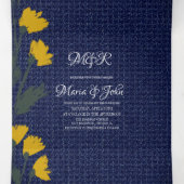 Denim & Wilde Bloemen Bruiloft Tri-Fold uitnodigin Drieluik Uitnodiging (Binnenkant midden)