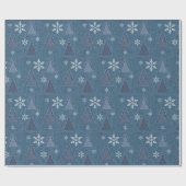 Denim Winter Kerst Patroon Cadeaupapier (Vlak)
