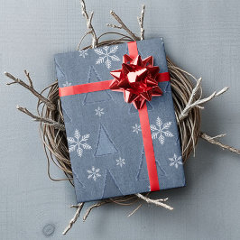 Denim Winter Kerstpatroon Cadeaupapier
