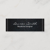 Denim | witgestikte rand mini visitekaartje (Voorkant)