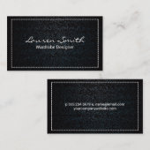 Denim | witgestikte rand visitekaartje (Voorkant / Achterkant)