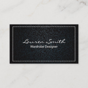 Denim   witgestikte rand visitekaartje