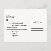 Denim & Witte Bloemenslak Elegante Trouw-RSVP Uitnodiging Briefkaart (Achterkant)