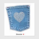 Denim Zak Diamant Hart Bedazzled Country Sticker (Vel)