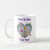 Denim Zak Hart Bloemen Vlinders Koffiemok (Links)