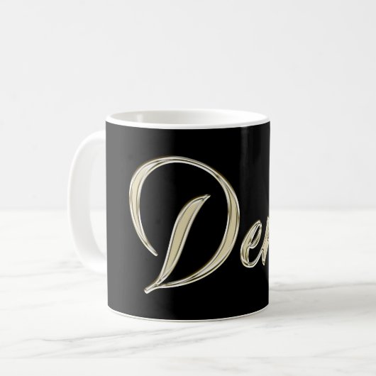 Denis Name whitegold Tasse Teetasse Kaffeetasse Koffiemok (Voorkant links)
