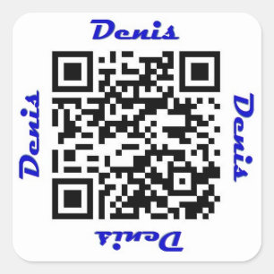 Denis QR Code Gepersonaliseerde NAAM Sticker