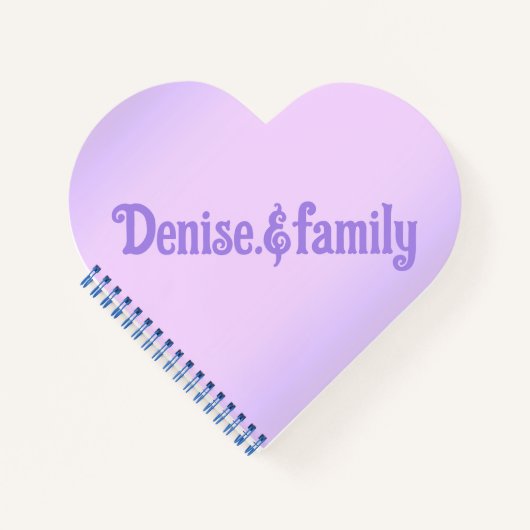 Denise.&family Pink Lavender Heart Notitieboek (Voorkant)