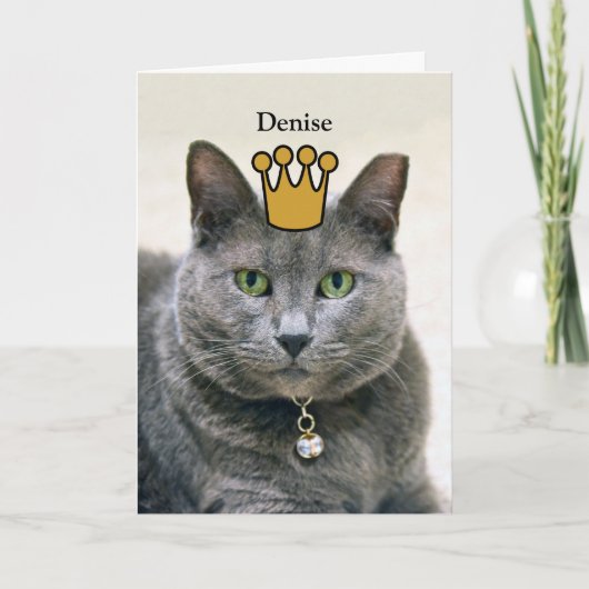 Denise, gefeliciteerd met de koningin kaart (Voorkant)