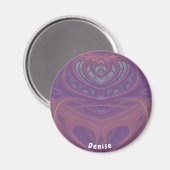 DENISE ~ Lavendelgrijs en roze fractaal ontwerp Magneet (Voorkant / Achterkant)