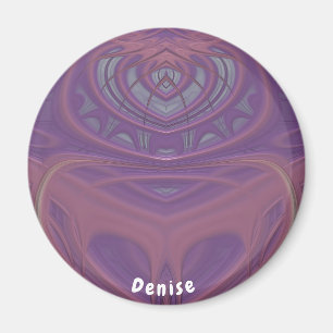 DENISE ~ Lavendelgrijs en roze fractaal ontwerp Magneet