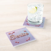 Denise Lavender Gradient Square Glass Coaster  Glazen Onderzetter (Schuin)