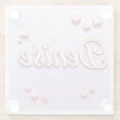 Denise Lavender Gradient Square Glass Coaster  Glazen Onderzetter (Achterkant)