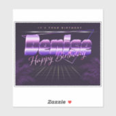Denise Name Vorname lila retro Sticker Geburtstag (Vel)