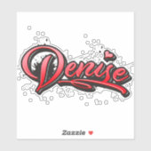 Denise red Heart Graffiti Aufkleber Sticker (Vel)