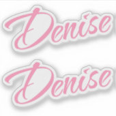 Denise roze naam x2 sticker (Voorkant)