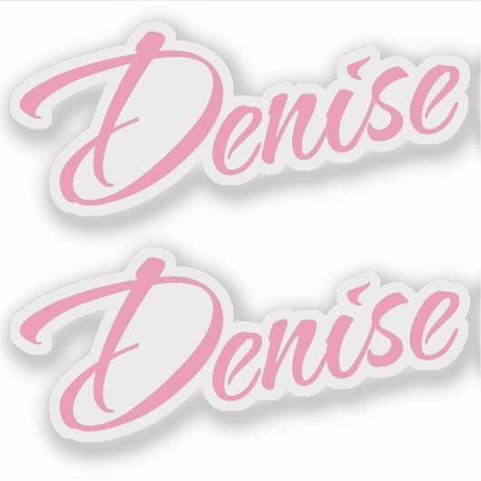 Denise roze naam x2 sticker (Voorkant)