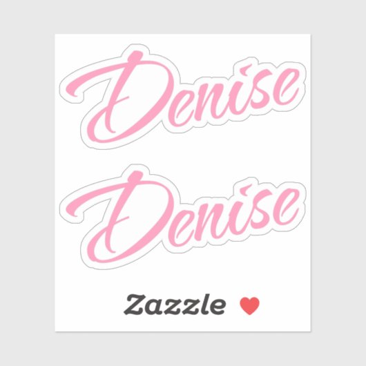 Denise roze naam x2 sticker (Vel)