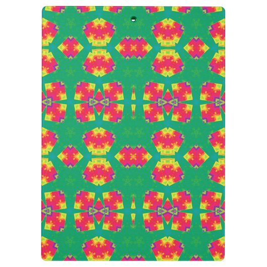 DENISE ~ Roze, rood, geel en groen ontwerp Klembord (Achterkant)