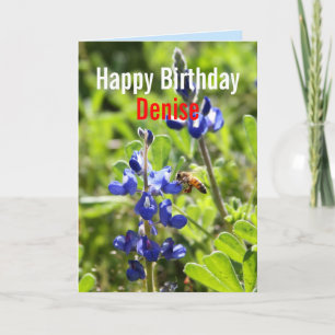 Denise Texas Bluebonnet Happy Birthday Kaart