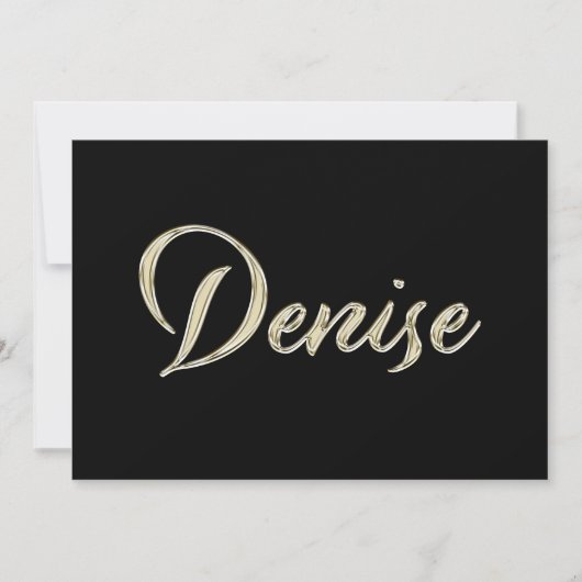 Denise white gold Handwriting Karte Kaart (Voorkant)