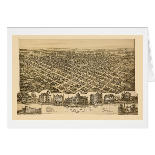 Denison, TX Panoramic Map - 1891 (Voorkant Horizontaal)