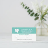Denist Appointment Herinneringen tandheelkundige O Visitekaartje (Staand voorkant)