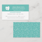 Denist Appointment Herinneringen tandheelkundige O Visitekaartje (Voorkant / Achterkant)