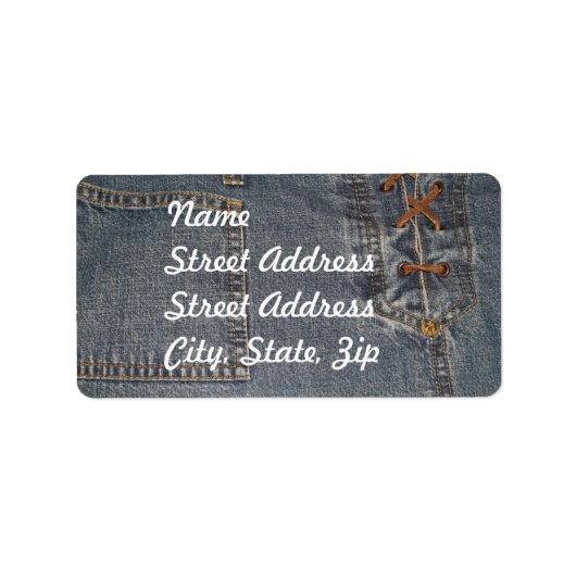 Denium Fabric Background Address Sticker (Voorkant)