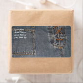 Denium Fabric Background Shipping Label (Insitu)