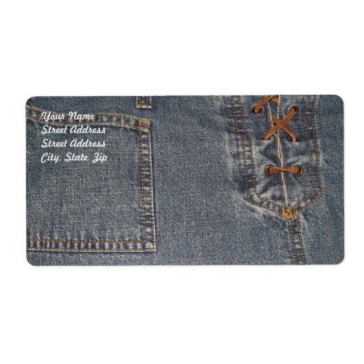 Denium Fabric Background Shipping Label (Voorkant)